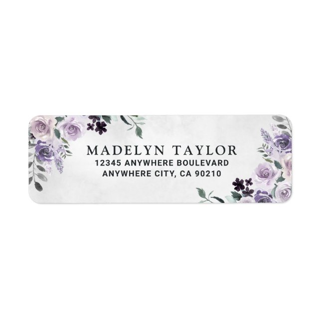 Dusty violet et gris argenté Floral Mariage rustiq (Devant)
