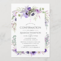 Dusty Violet Poppy Floral Confirmation