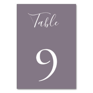 Dusty Violet Table Number Card