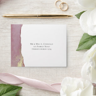 Dusty Viva Magenta RSVP Return Address Wedding Envelope