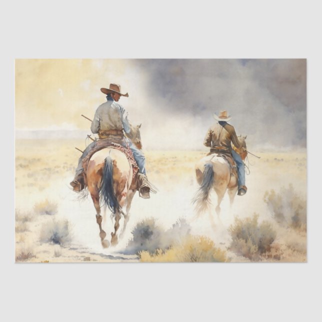Dusty Western Watercolor “Prairie Storm”    Tissue Paper (Front)