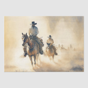 Dusty Western Watercolor ‘Riders in the Dawn’  Tissue Paper