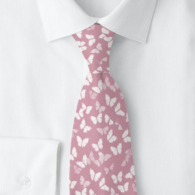 Dusty Wine Butterflies Tie (Creator Uploaded)