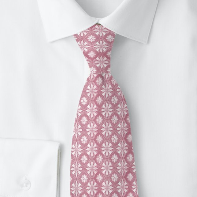 Dusty Wine Geometric Floral Tie (Creator Uploaded)