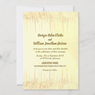 Dusty Yellow Icicle Wedding Invitation Card