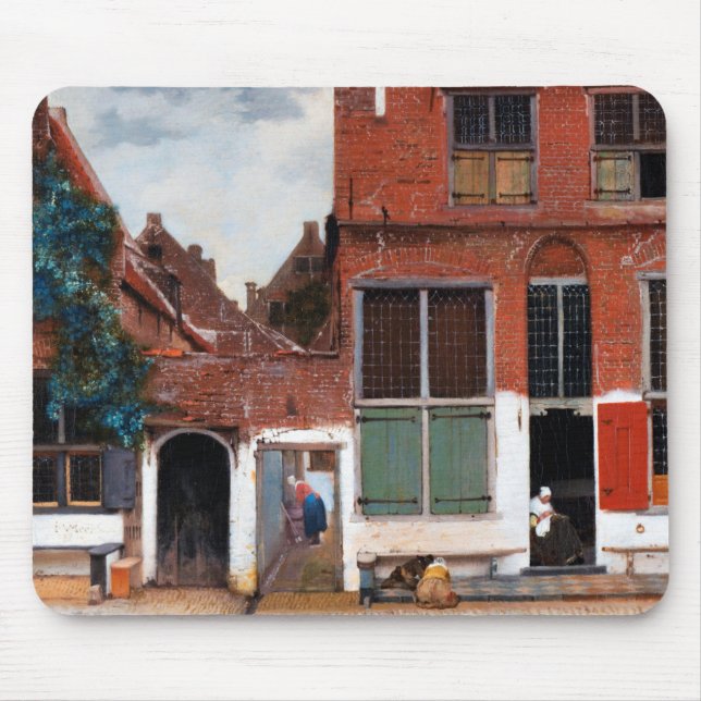 Dutch Alley, Johannes Vermeer Mouse Pad (Front)