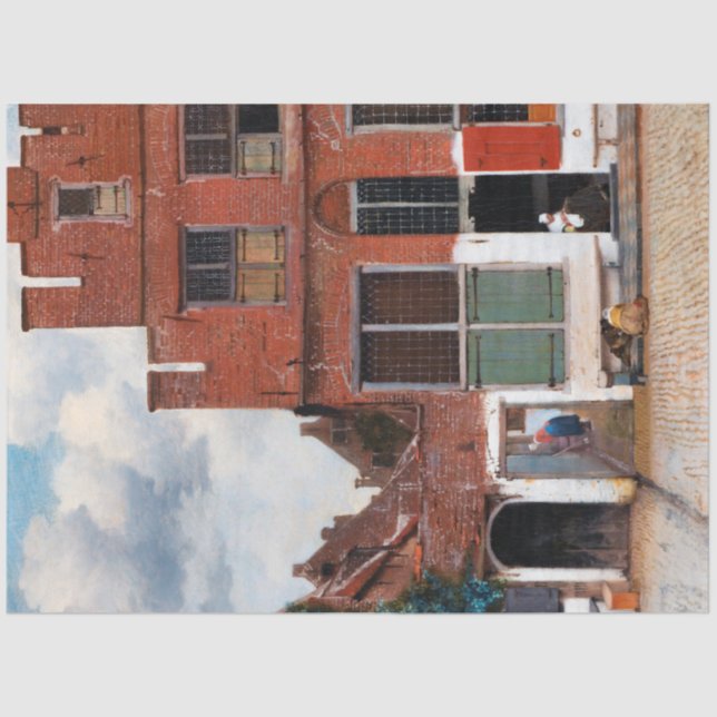 Dutch Alley, Johannes Vermeer Tissue Paper (Front)