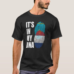 Dutch And Kazakhstani Mix DNA Heritage Flag T-Shirt