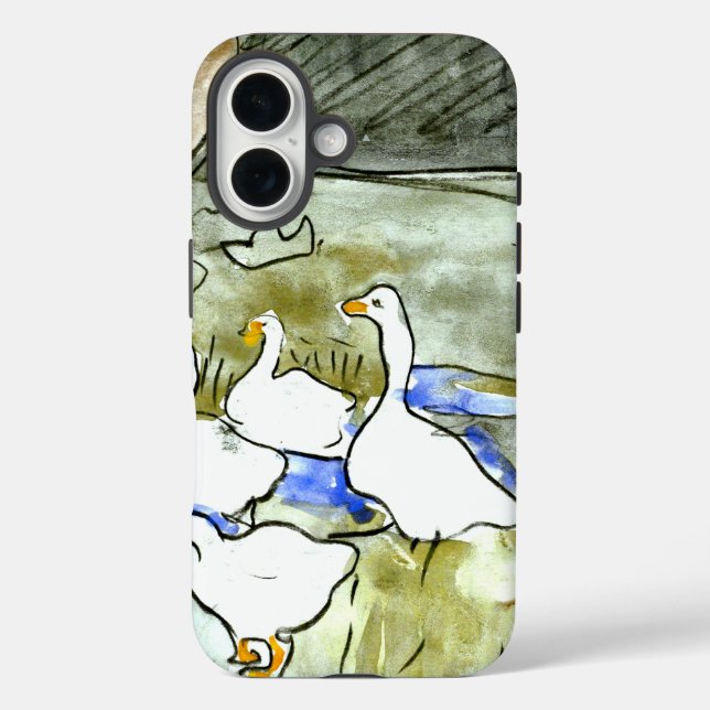 Dutch Art Nouveau Ducks and Geese Case-Mate iPhone Case (Back)