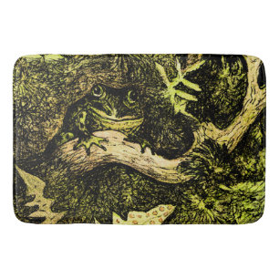Dutch Art Nouveau Frog in Tree Bath Mat