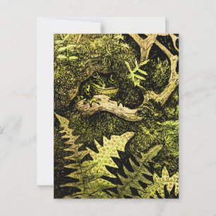 Dutch Art Nouveau Frog in Tree Postcard