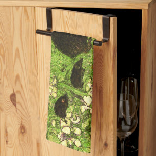 Dutch Art Nouveau Hedgehog and Babies Kitchen Towel