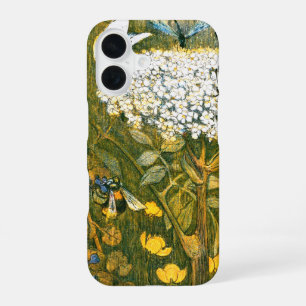 Dutch Art Nouveau Meadow Wildflowers, Butterflies iPhone 16 Case