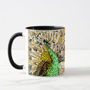 Dutch Art Nouveau Peacock and Owls Mug