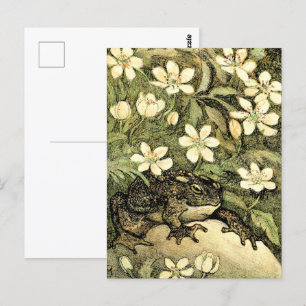 Dutch Art Nouveau Toad and Dogwood Postcard