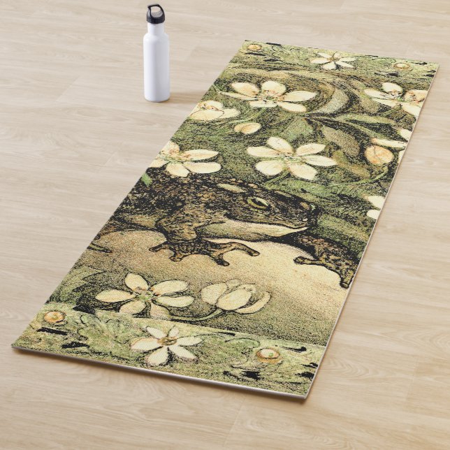 Dutch Art Nouveau Toad and Dogwood  Yoga Mat (In Situ)