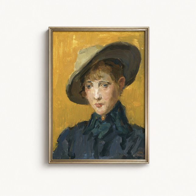 Dutch Bold Background Portrait Poster (Dutch Bold Portrait Wall Art Poster - close-up view (frame/decor not included))
