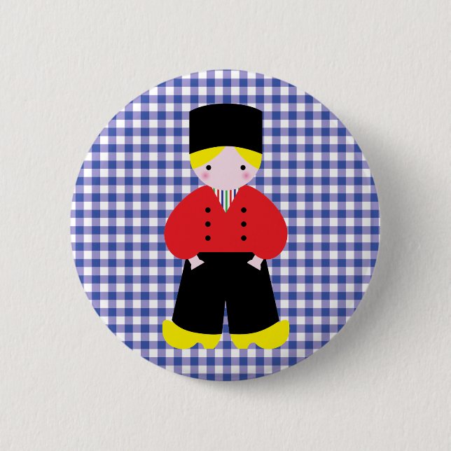 Dutch boy 2 inch round button (Front)