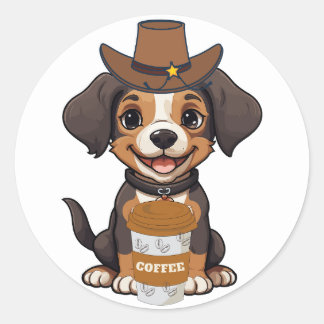 Dutch Bros Coffee Dog Classic Round Sticker
