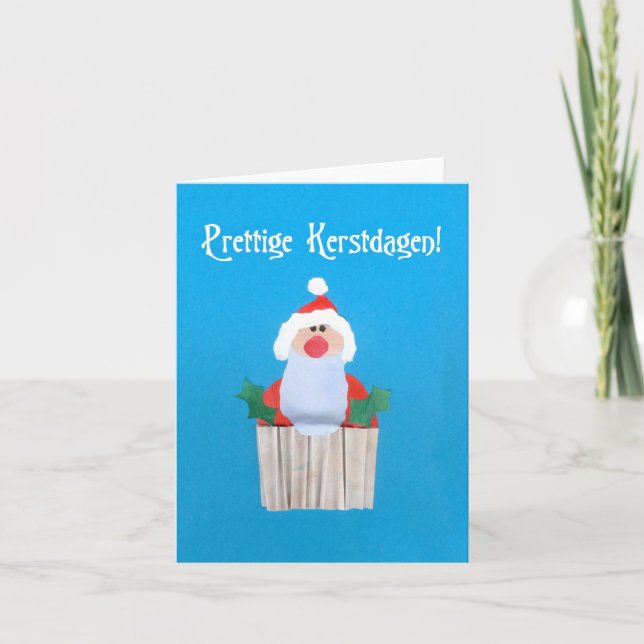 Dutch 'Christmas Cupcake with Santa' Card (Front)