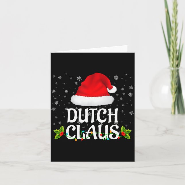 Dutch Claus Christmas Lights Santa Pajama Family M Card (Front)