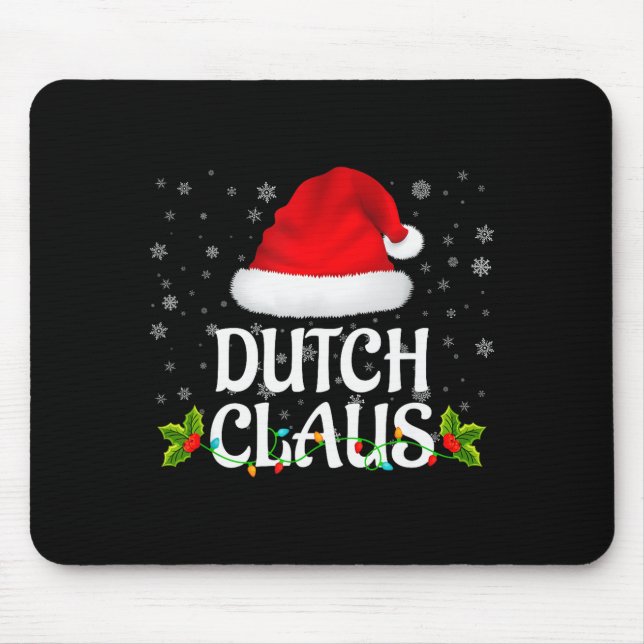 Dutch Claus Christmas Lights Santa Pajama Family M Mouse Pad (Front)