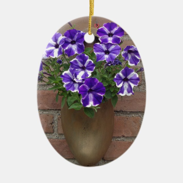 Dutch Clog with Purple Blue White Violet on Wall Ceramic Ornament (Front)