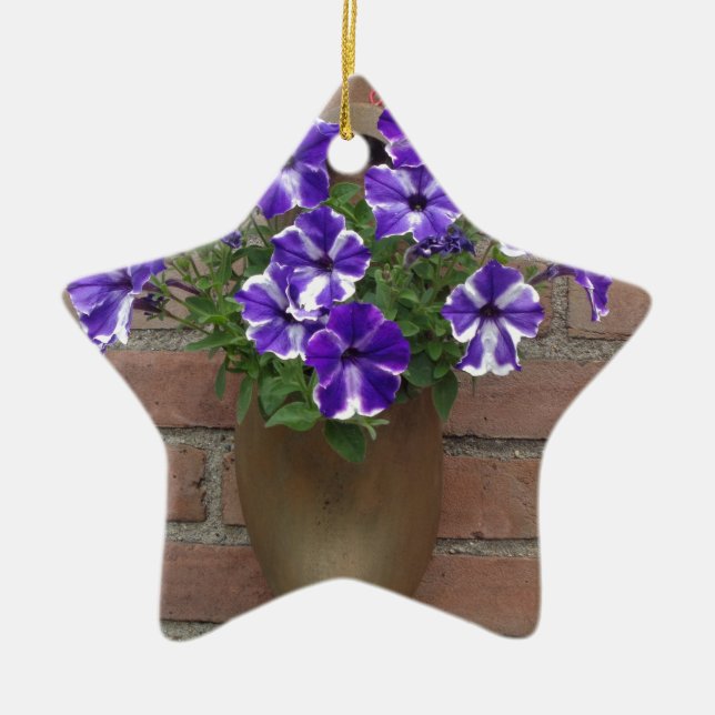 Dutch Clog with Purple Blue White Violet on Wall Ceramic Ornament (Front)