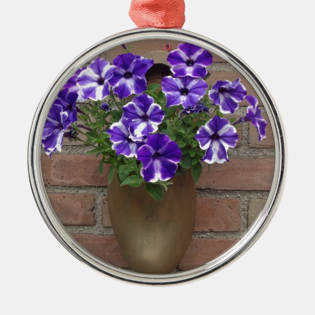 Dutch Clog with Purple Blue White Violet on Wall Metal Ornament (Front)