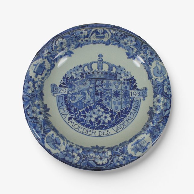 DUTCH CREST BLUE DELFT PAPER PLATE (Front)