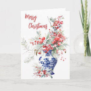 Dutch Delft Christmas Vase Christmas Card