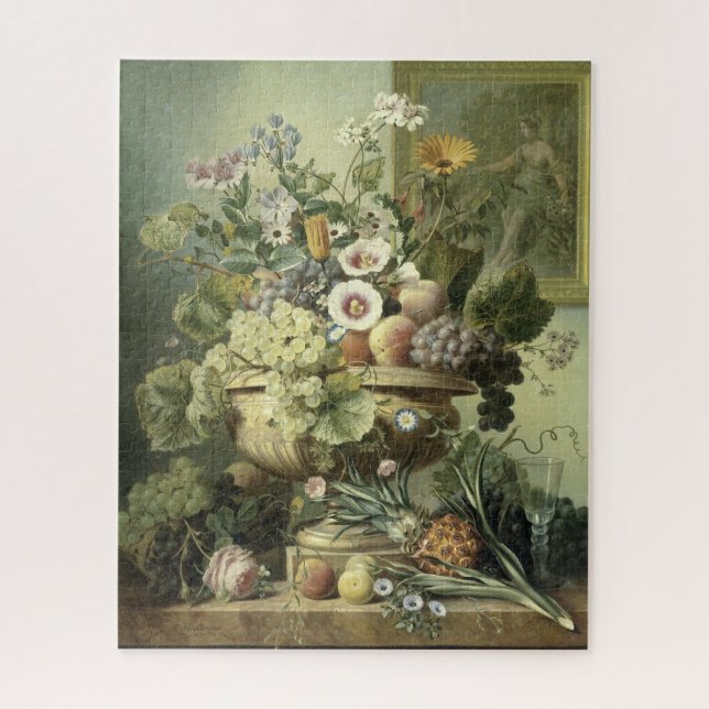 Dutch fine art still life flowers and fruit jigsaw puzzle (Vertical)
