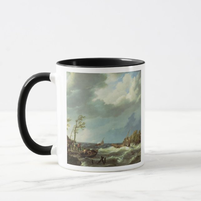 Dutch Fishing Vessel Caught on a Lee Shore with Vi Mug (Left)