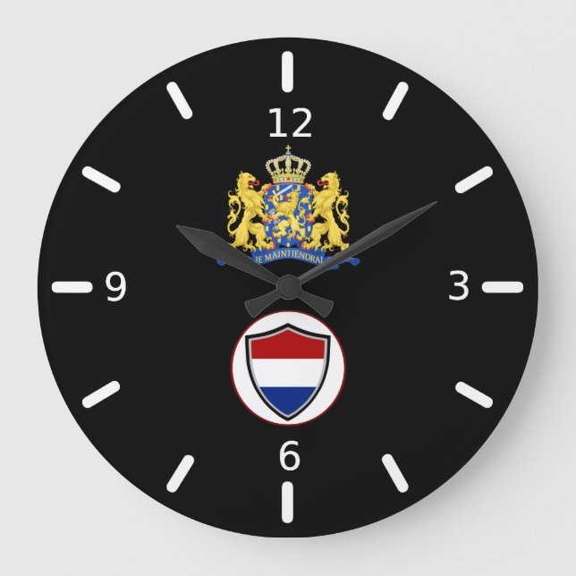 Dutch flag-coat arms large clock (Front)