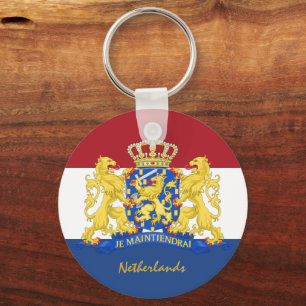 Dutch Flag & Netherlands holiday, patriots /sports Keychain