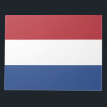 Dutch Flag Notepad<br><div class="desc">This design features the national flag of the Netherlands (informally known as Holland), which is a country primarily located in Western Europe and partly in the Caribbean, forming the largest constituent country of the Kingdom of the Netherlands. In Europe, it consists of 12 provinces that border Germany to the east,...</div>