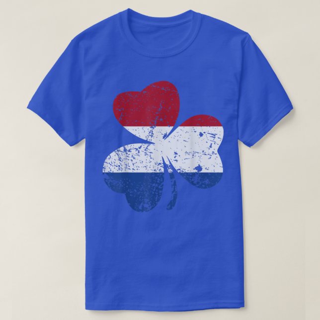 Dutch Flag Shamrock Irish St Patricks Day  T-Shirt (Design Front)