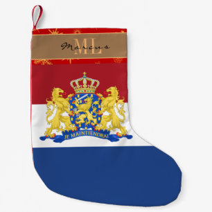 Dutch Flag stocking, Netherlands, monogram Small Christmas Stocking