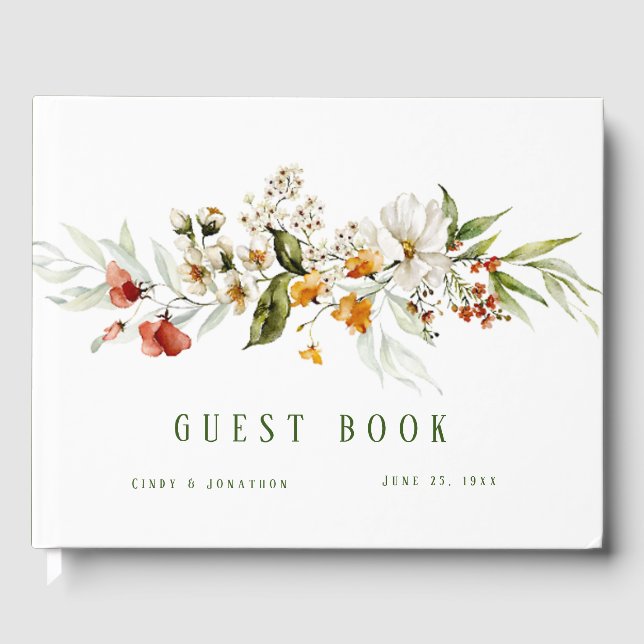 Dutch Florals Wedding Guest Book (Front)