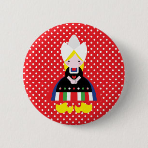 Dutch girl 2 inch round button