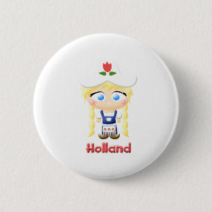 Dutch Girl 2 Inch Round Button