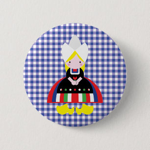 Dutch girl 2 inch round button