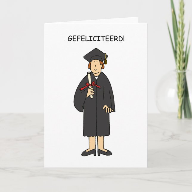 Dutch Graduation Congratulations for Her Card (Front)