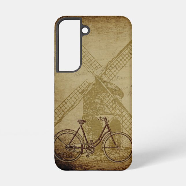Dutch Holland Windmill Bicycle Art Samsung Galaxy S22 Case (Back)