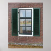 Dutch House Window & Shutters Photo Poster Print