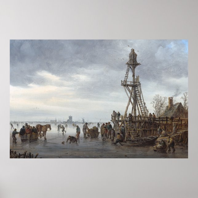 Dutch Ice Scene by Jan van Goyen Poster (Front)