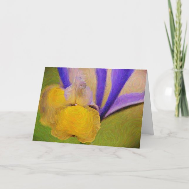 Dutch Iris Abstract Impressionist Art Note Card (Front)