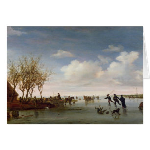 Dutch landscape with Skaters