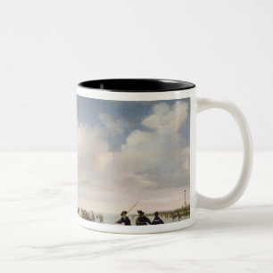 Dutch landscape with Skaters Two-Tone Coffee Mug