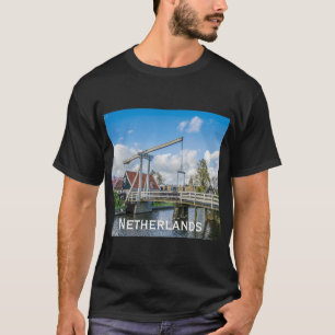 Dutch lifting wooden bridge in Netherlands T-Shirt
